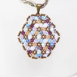 Pendant 30cm - Shea Oval-Khaki Braid - Pendant 30cm - Laiton bronze
